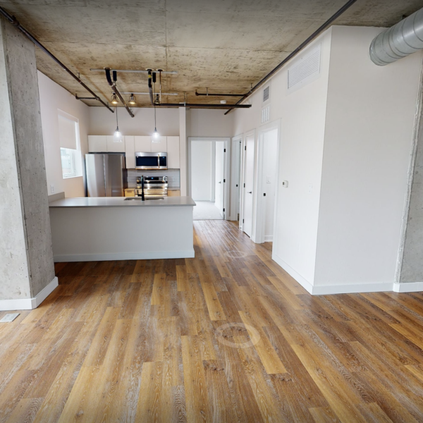Interior of California Floor Plan Kitchen island view